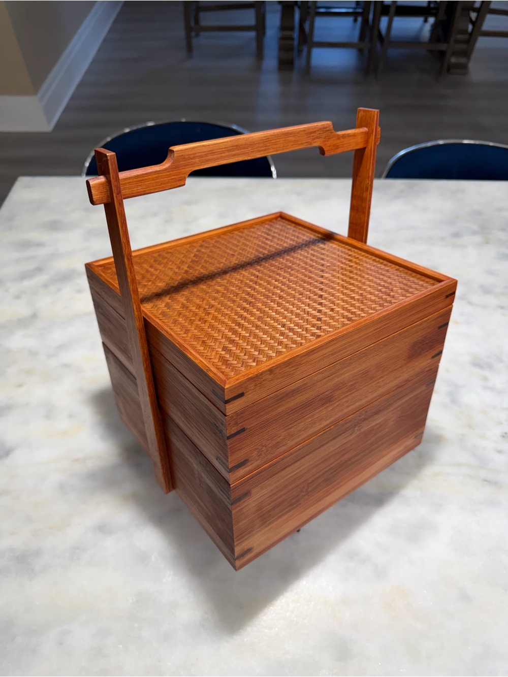 Square Tea Ware Wooden Storage Box